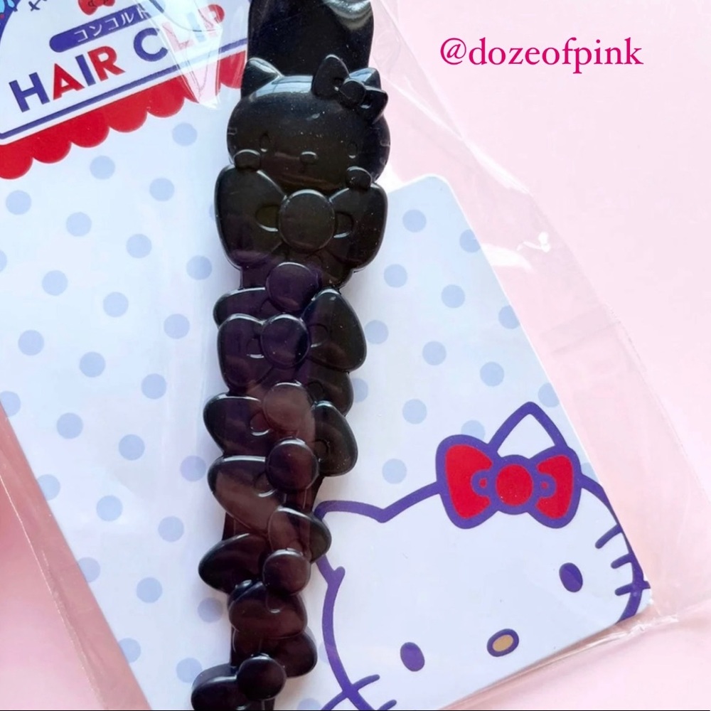 Sanrio Hello Kitty & Bows Hairclip - Black